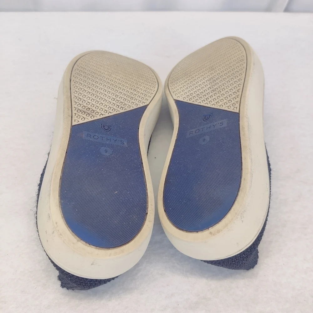 Rothy’s The Sneaker Slip-On Size 9 Navy Blue Pink Limited Edition Washable